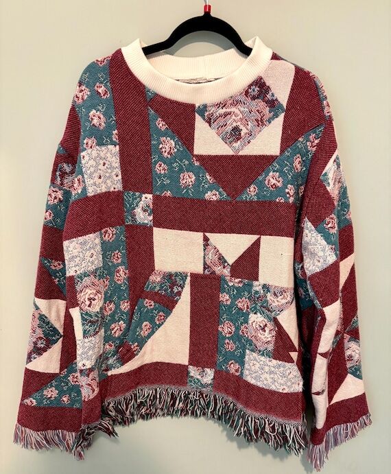 Blanket Sweatshirt — Patchwork Pattern, Siz...