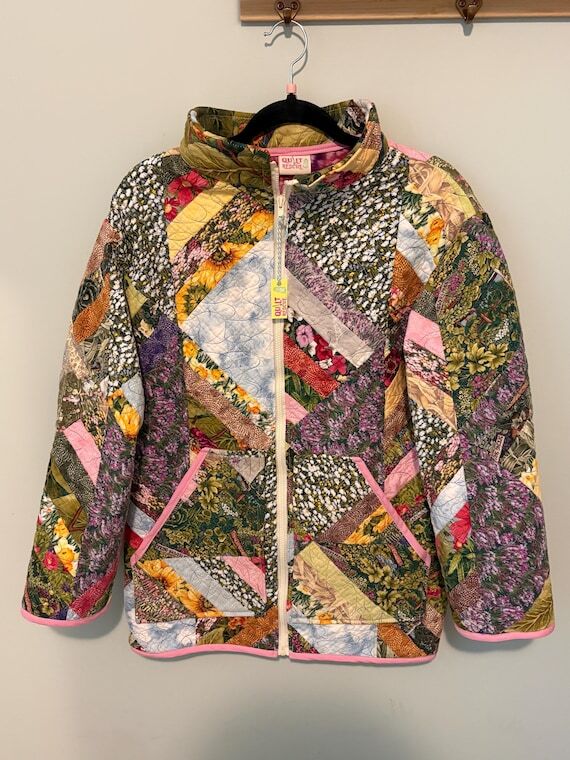 Floral Patchwork Quilt Jacket, Size S...