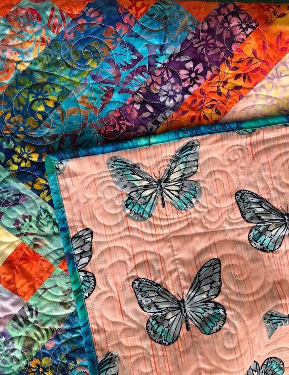 Bright and Cheerful Quilt, with a Tropical Vi...