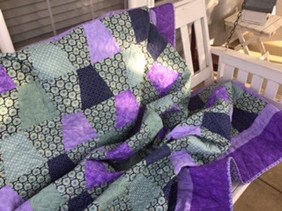 Posies and Polka Dots Purple Quilt...