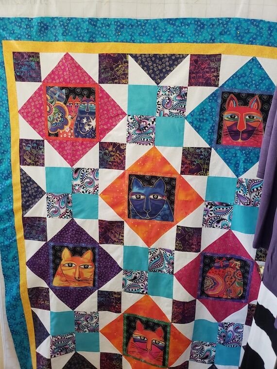 HANDMADE Laurel Burch Fabric QUILT...