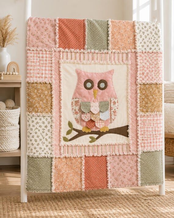 Owl Quilt Pattern | Easy Baby Applique Bedspr...