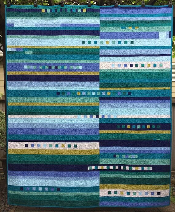 Modern Linear Quilt: Custom Mid-Century Desig...
