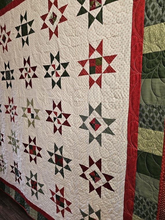 Joyful Gatherings Ohio Star Handmade Quilt...