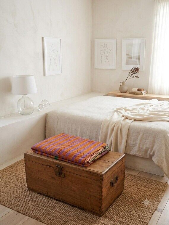 Vintage Indian Kantha Quilt, Handmade Cotton ...