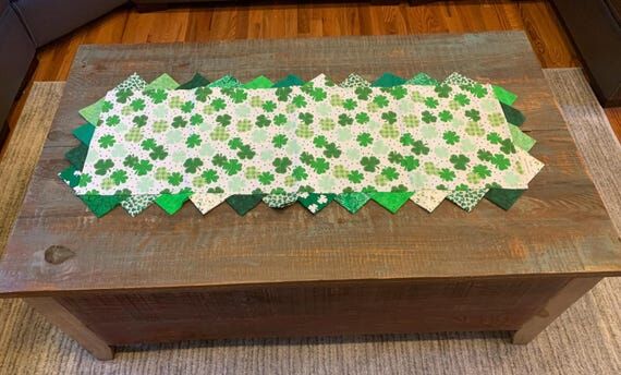 Handmade St. Patty day table runner, table gi...