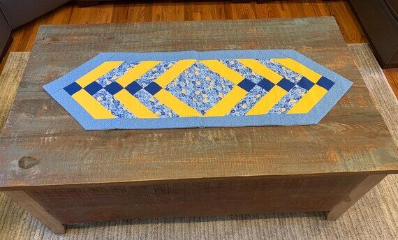 Handmade bright spring colored table runner, ...