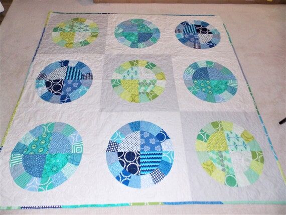 Modern Quilt, Boho Quilt, Twin Size Quilt, Th...