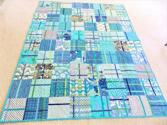 Modern Quilt, Boho Quilt, Throw Quilt, Lap Qu...
