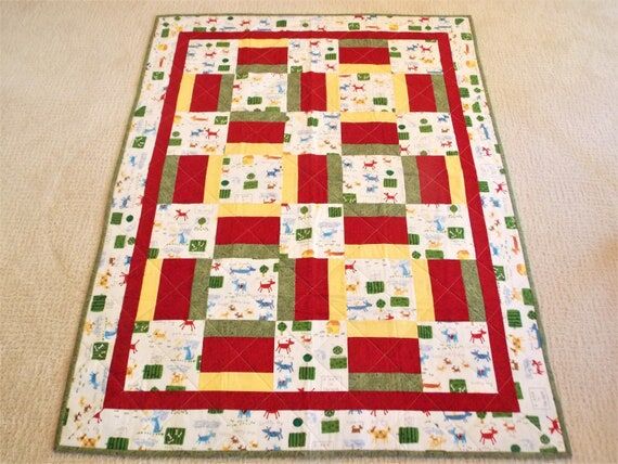 Baby Quilt for Boy or Girl, Modern Baby Quilt...