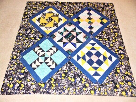 Handmade Quilt,Modern Quilt, Boho Quilt, Thro...