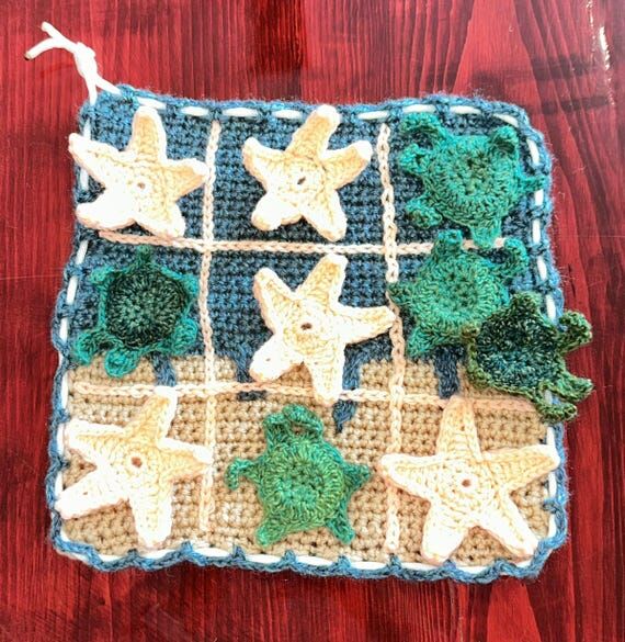 Sea Turtles & Starfish - Tic Tac Toe game - c...