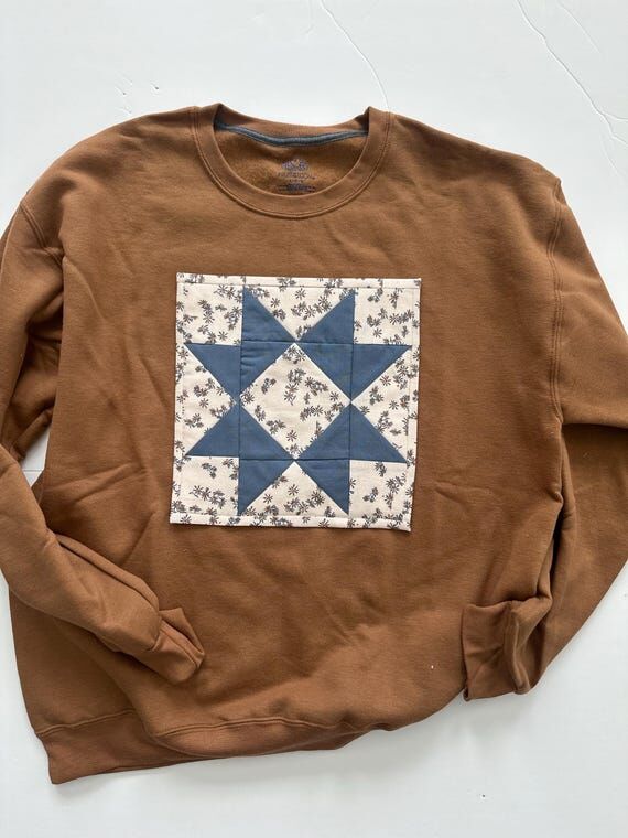 Sawtooth Star Quilt Block Sweatshirt...