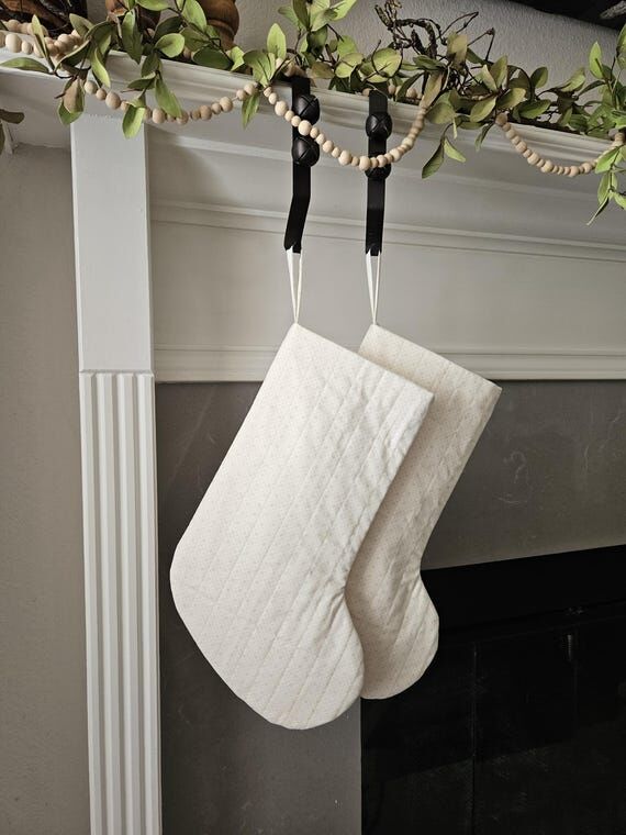 Cream Quilted Christmas Stocking –Neutral F...