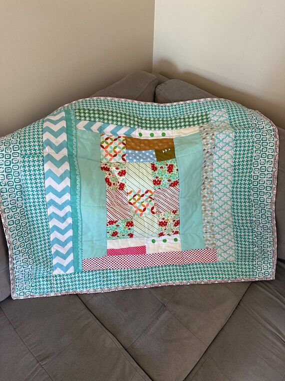Homemade Patchwork Baby Blanket: Soft Fuzzy Q...