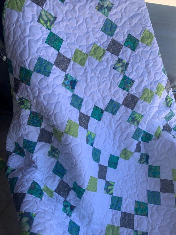 Handmade Irish Chain Baby Blanket Quilt...