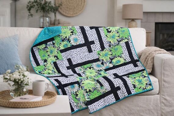 Handmade Quilt – Large Kaffe Fabric Floral...