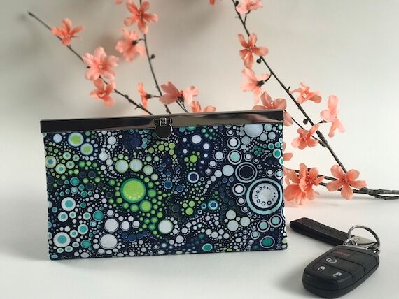 Handmade Frame Clasp Wallet – Blue Green Ci...