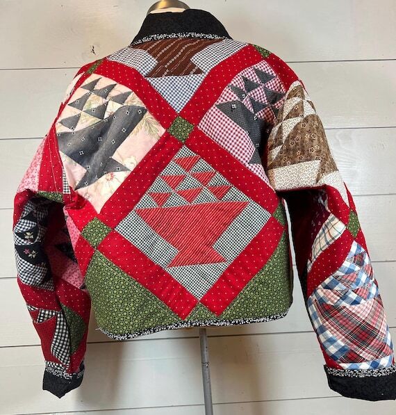 Vintage Quilt coat: Upcycled Patchwork Cotto...