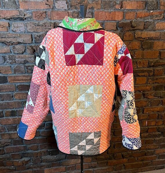 Vintage Handmade Cotton Quilted Jacket: Upcyc...