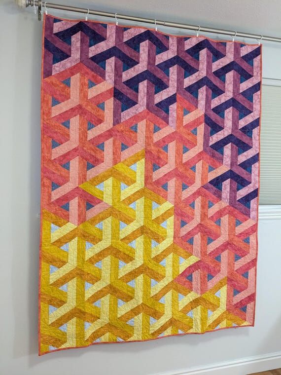 Modern Abstract handmade patchwork quilt from...