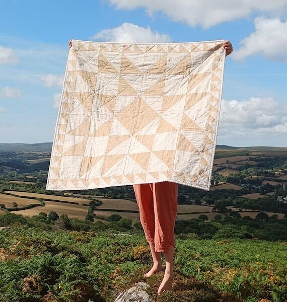Handmade Linen 'Sol' Baby Quilt...