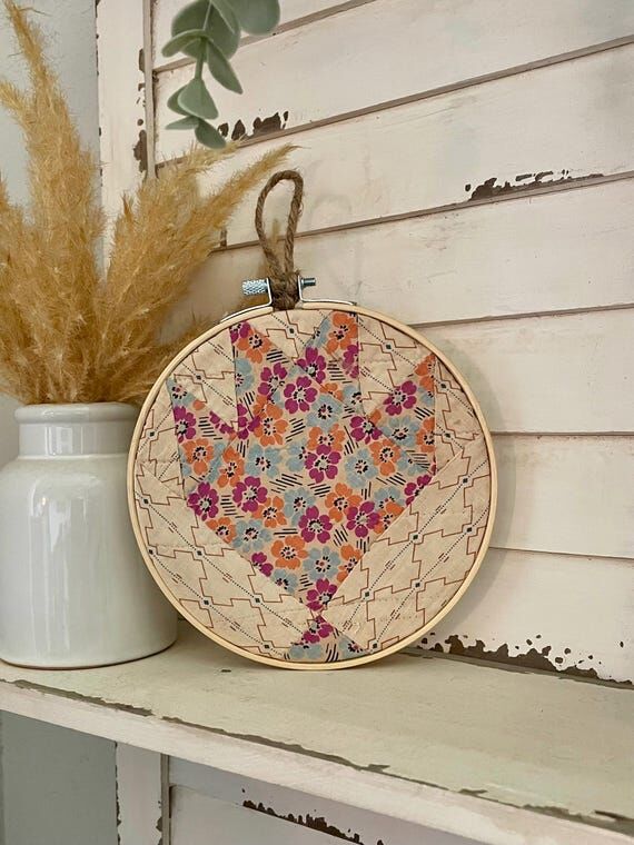 Small Vintage Quilt Block Wall Art Americana ...