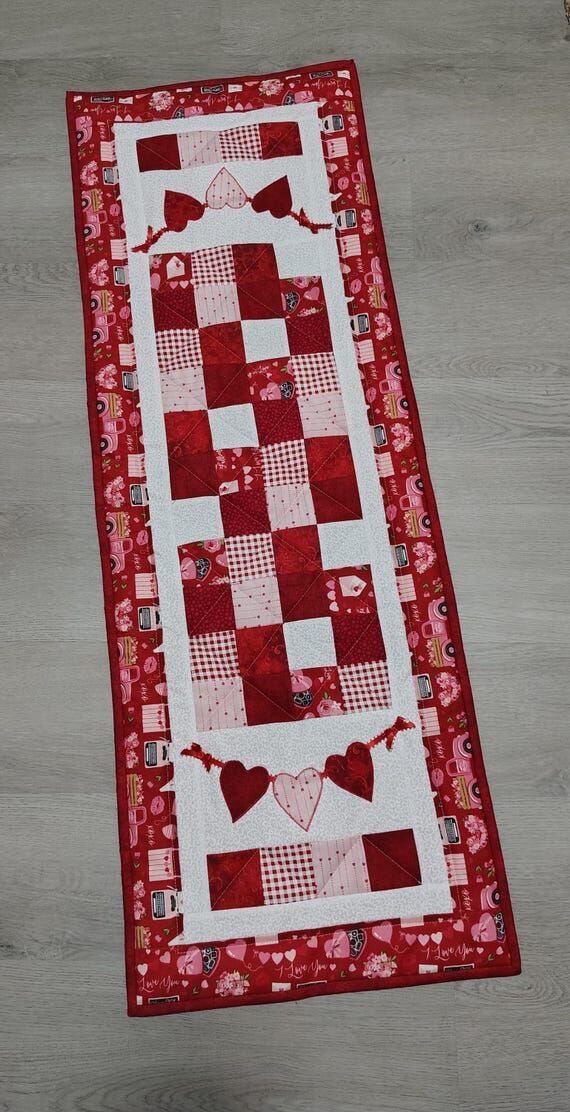 Quilted Valentine's day table runner....