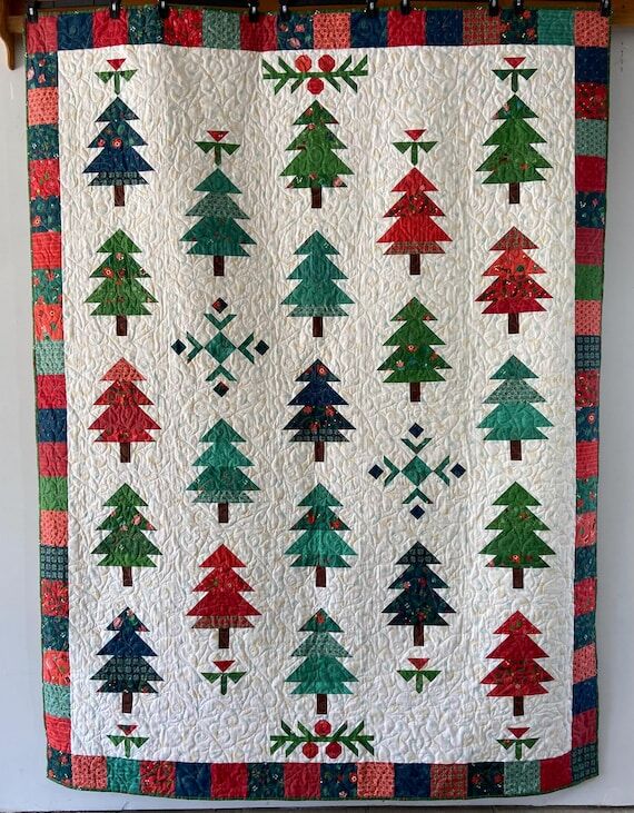 Under the Pines Quilt, Handmade, Heather Pers...