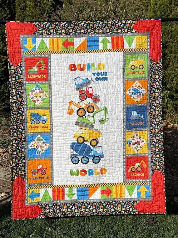 Construction Stars Kids Quilt...