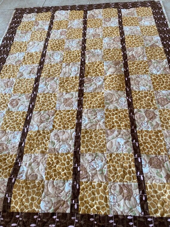 Pig Flannel Baby Quilt: Handmade Kids Bedding...