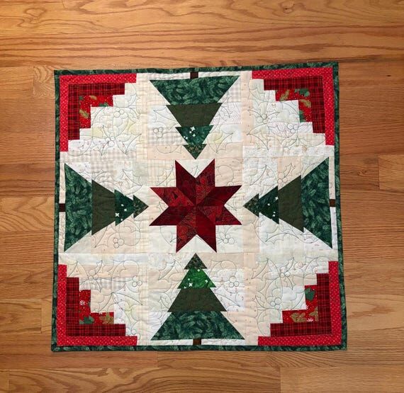 Christmas Holiday Table Topper Christmas Tree...