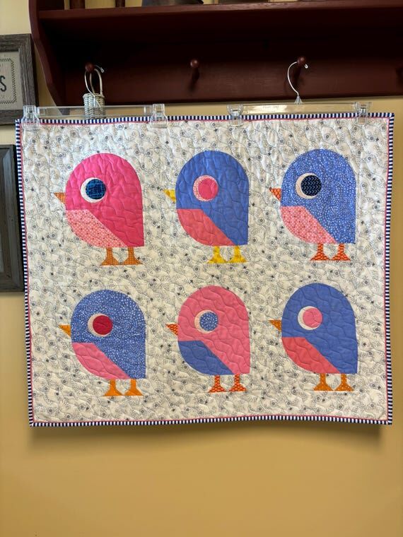 Sweet baby bird quilted wall hanging for the ...