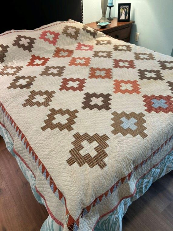 Early Antique Quilt: "Chimney Sweep&quo...