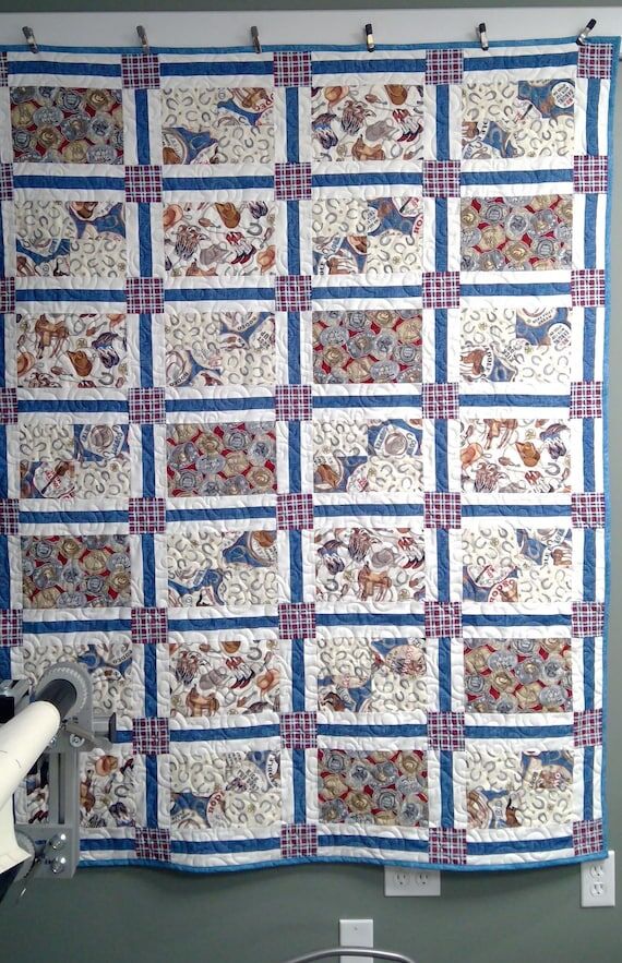 Handmade Cowboy quilt, Cowboy blankets, quilt...