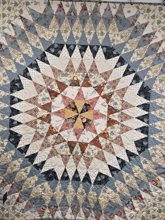 Handmade Holiday star quilt, Farmers daughter...