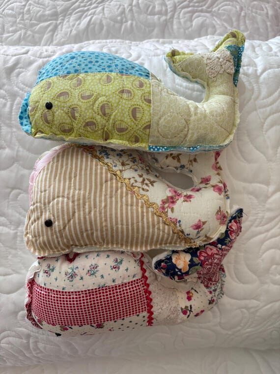 Handmade Vintage Quilted Whales. Some have l...