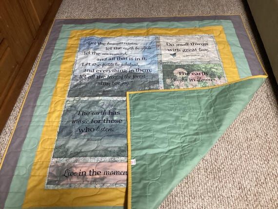 Inspirational quotes handmade lap quilt...