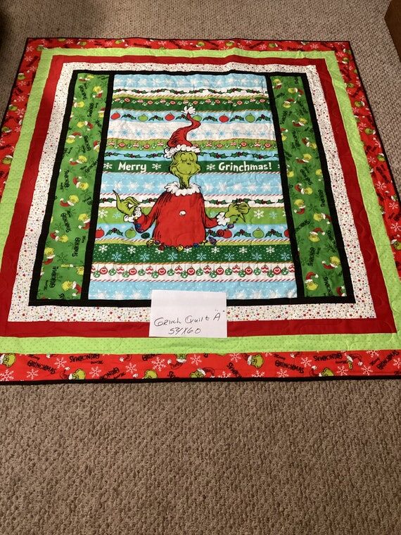 Christmas Grinch handmade lap quilt...