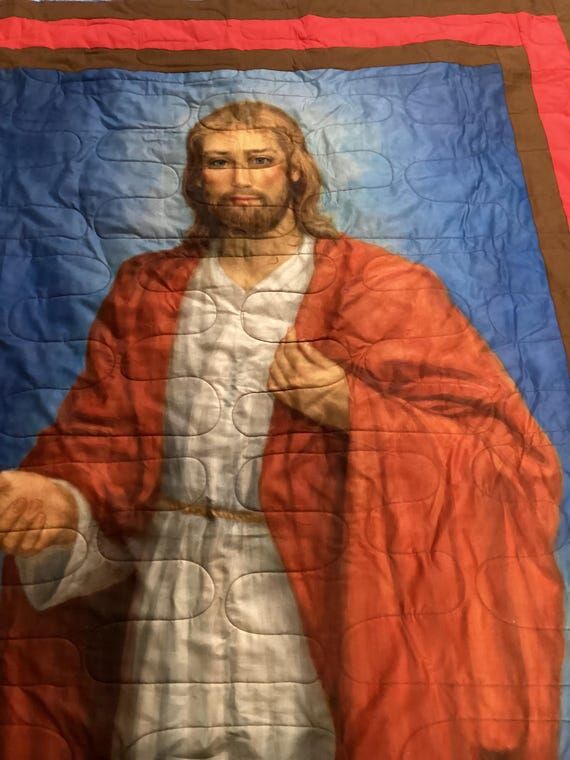 Portrait of Jesus handmade lap quilt...