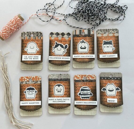 Halloween gift tags, Set of 8 Halloween gift ...