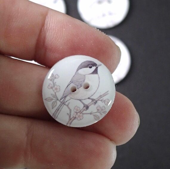 Handmade Chickadee Sewing Buttons – Set of ...