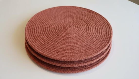 Round Cotton Rope Placemat for Dining Table, ...