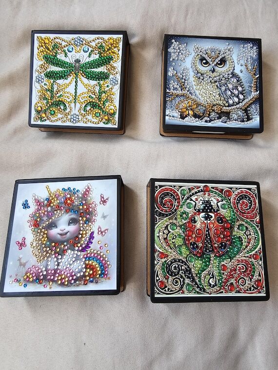 Completed Diamond Art refillable embellished ...