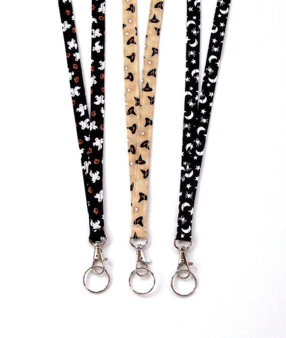 Halloween Skinny Long Lanyard: Teacher, Nurse...