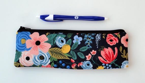 Rifle Paper Floral Navy Slim Zipper Pouch: Lo...