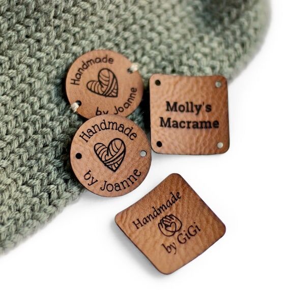 Small custom tags for crochet, handmade produ...