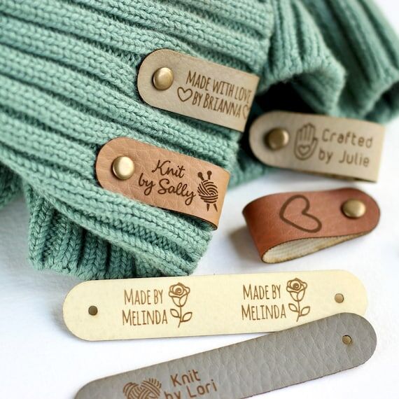 Custom knitting tags - Set of Personalized fa...