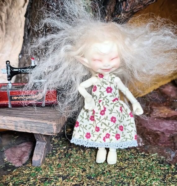 Cream Ditsy Red Floral Dress for Mini Real pu...