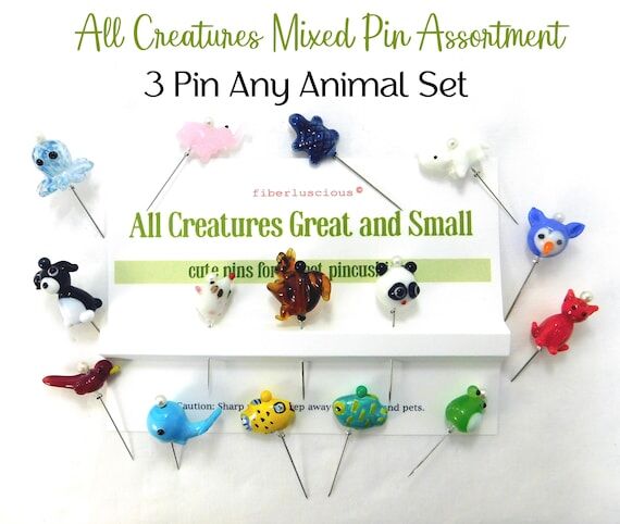 Animal Decorative Pin Assortment, Lampwork & ...